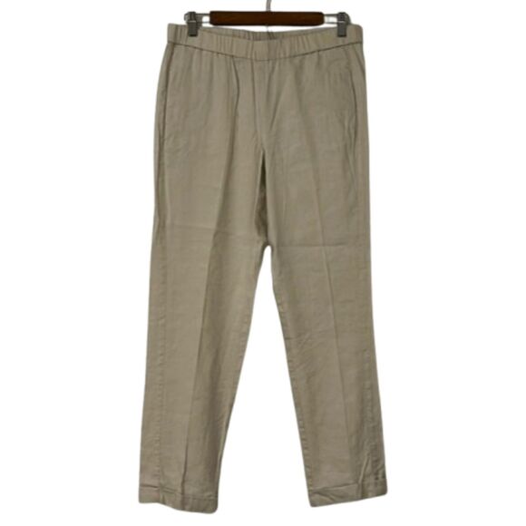 J Jill Linen Stretch Pullon Pants Womens Small Elastic Waist Beachy Vacation - Picture 1 of 13